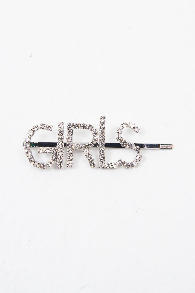 Silver Diamante Girls Slogan Hair Slide - Azelia