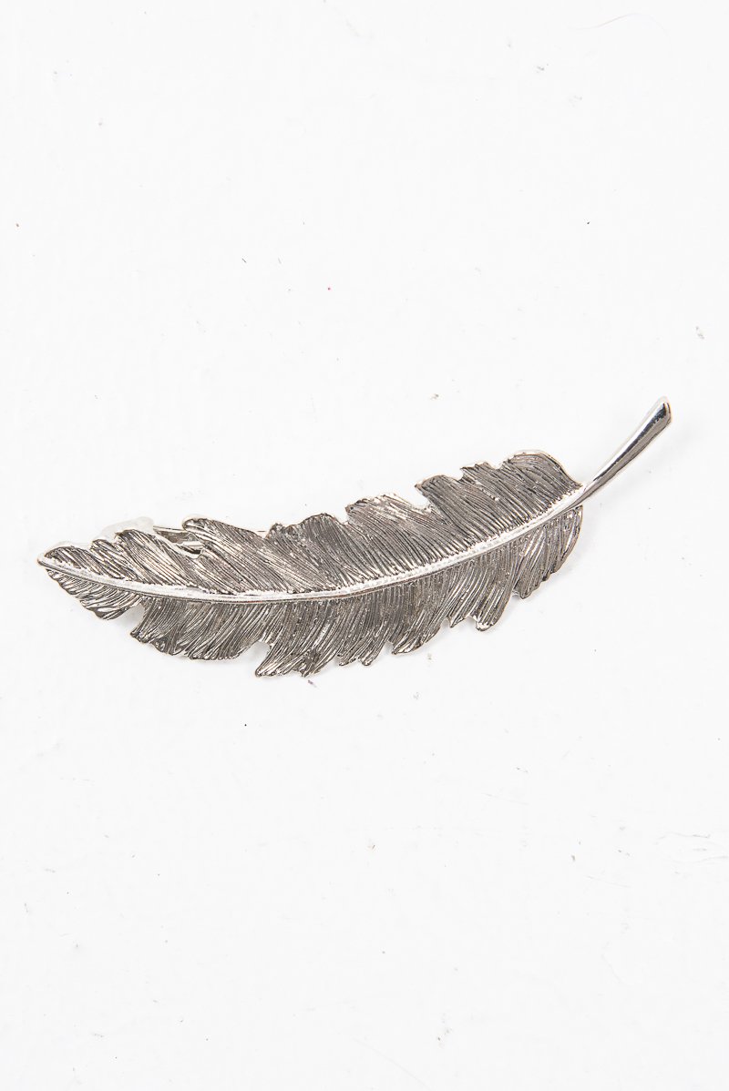 Silver Feather Hair Clip - Aakanksha