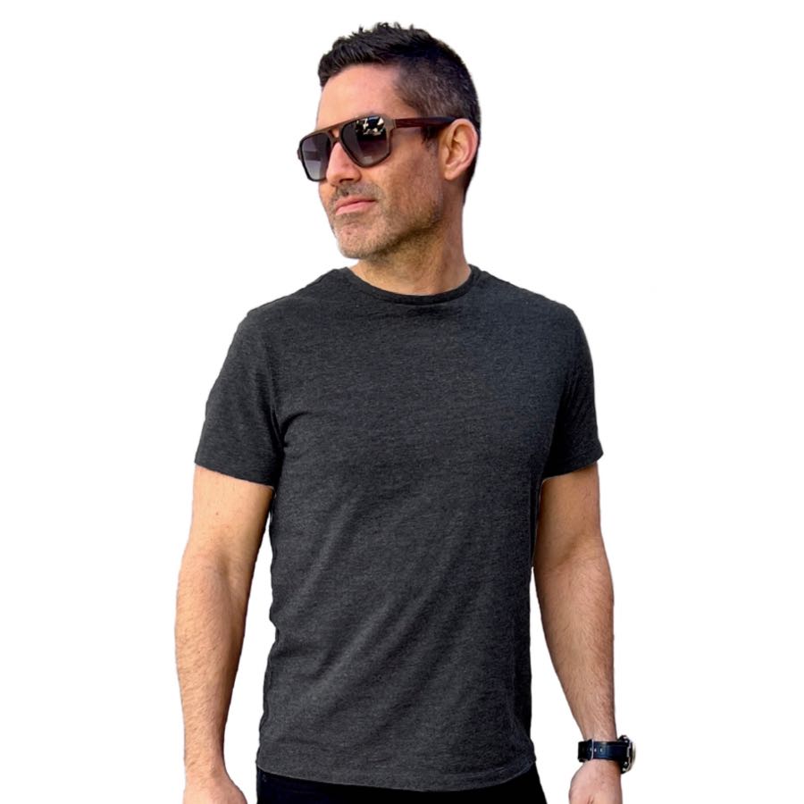 Organic Cotton & Recycled Polyester T-Shirts - Charcoal Heather Grey