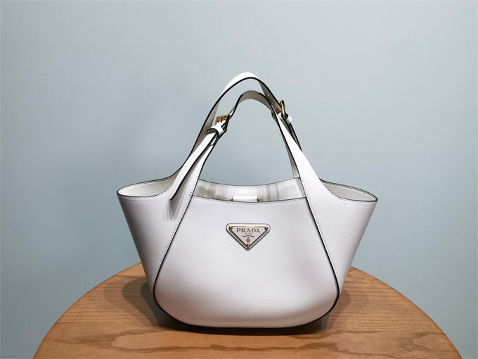 Prada leather tote bag white
