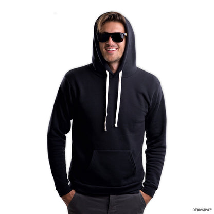 Organic Cotton & Recycled Polyester Pullover Hoodie - Black