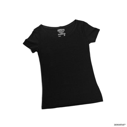 Tri-Blend Organic Cotton & Recycled Scoop Neck Tee - Black